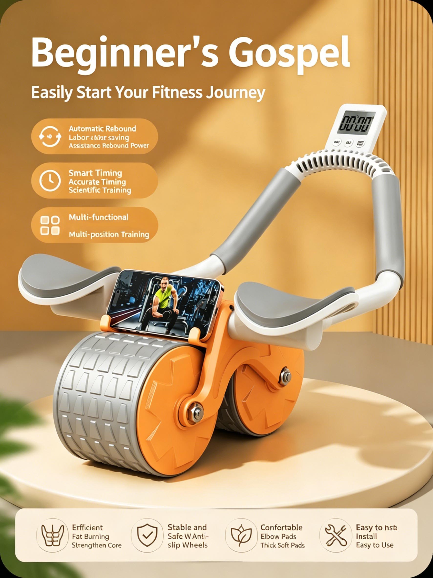 Ab Roller Wheel With Elbow Support - Alat Bantu Olahraga Lutut, Roller Perut